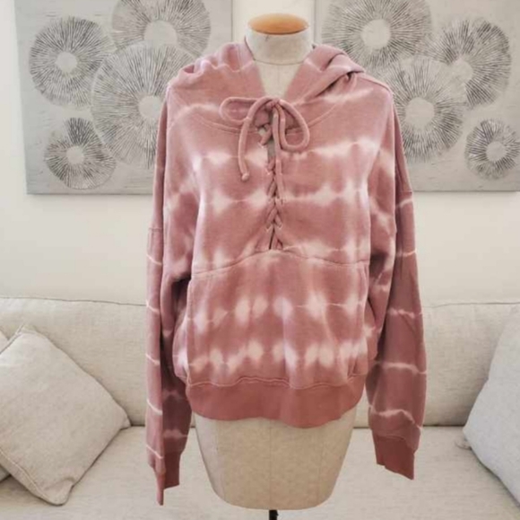 Free People Kelly Tie Dye Believer Hoodie Size Large Fireside Combo - Picture 6 of 16